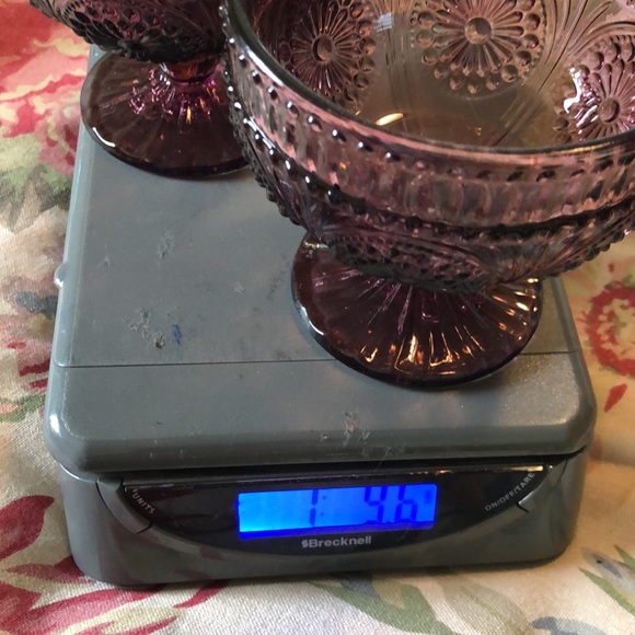 THE PIONEER WOMAN Set-of-2 Adeline Plum Glass Textured Old-Fashioned Sundae NEW - Picture 16 of 17